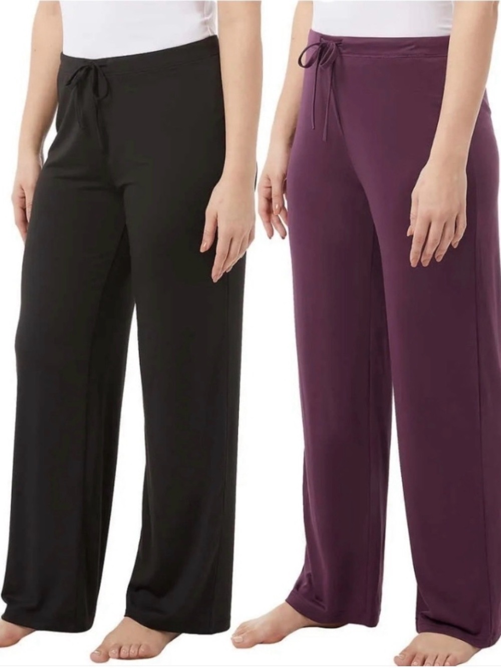 NWT 32 Degrees Women Lounge Pants in Deep Plum & Black - XS (2 pack)